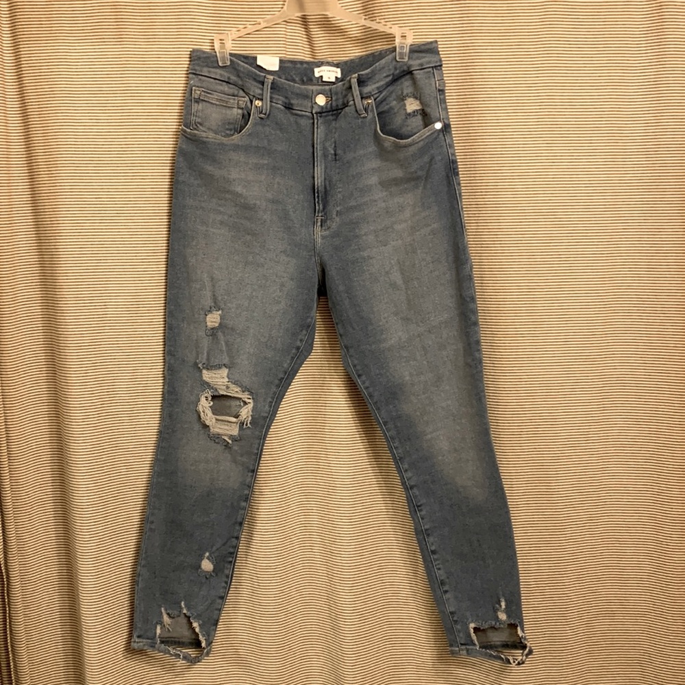 Good American medium blue wash size 15 good waste crop 26 inseam